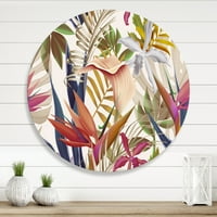 Designart 'Vintage trópusi virágok viii' trópusi körfém fali művészet - 11 lemez