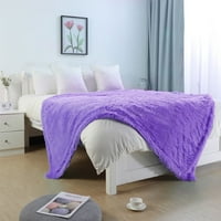 Egyedi olcsó kozigai fau szőrme dekoratív takaró lila iker