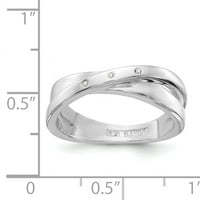 Primal Ezüst Ezüst ródiummal bevont 0. Cttw Diamond Crossover Gyűrű