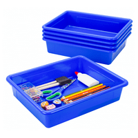 Store műanyag levél Tálca, tároló dokumentumok és irodai kellékek, Kék, 5-Pack