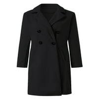 Gomelly női kabát kendő nyak felsőruházat Nyitott első kabát női kétsoros Téli meleg kabát hosszú ujjú fekete 3XL