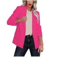 Odeerbi blézer kabátok női hölgyek szilárd kapcsolja le galléros kabát hosszú ujjú kabát felsőruházat blézer Hot Pink