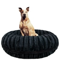 Bessie és Barnie aláírás fekete Puma luxus Extra plüss Fau szőrme Bagel kisállat kutya ágy