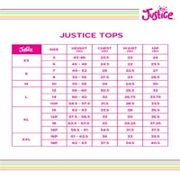 Justice Girls J-Sport Color Blocked Active Knot elülső póló, Méretek XS-XXL
