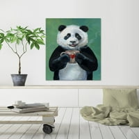 Panda szív bögre festmény nyomtatás becsomagolt vászonra