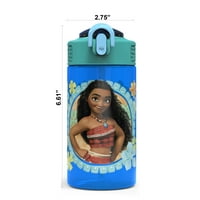 Zak tervez oz Disney gyerekek vizes palack műanyag nyomógombos kifolyóval és reteszelő fedéllel, Moana