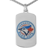 Licenc rozsdamentes acél Toronto Blue Jays kutya címke logó medál, 22 lánc
