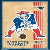 New England Patriots-Retro Logó Fali Poszter, 22.375 34