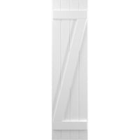 Ekena Millwork 14 W 40 H Americraft Négy tábla külső igazi fa csatlakoztatta a Board-N-Batten redőnyöket W z-bár, fehér