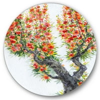 Designart 'egy régi fa virágzó virágja a tavaszi II -ben' Hagyományos körfém fali művészet - 23 -as lemez