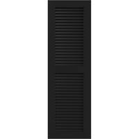 Ekena Millwork 18 W 79 H True Fit PVC Két egyenlő redőny, fekete