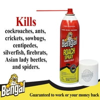 Bengal Roach Spray, Szagtalan Foltmentes Száraz Spray, Oz. Aeroszolos Doboz