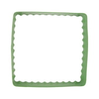 A négyzet alakú süti vágó, a zöld, a rozsdamentes acél, a kettős oldal megünneplésének módja