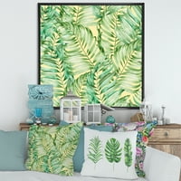 Designart 'Monstera trópusi zöld levelei' trópusi keretes vászon fali művészet