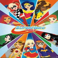 Képregény TV-DC szuperhős lányok-kollázs fali poszter, 22.375 34