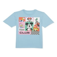 Disney Boys Mickey Mouse Good Vibes Club grafikus póló, Méretek 4-18
