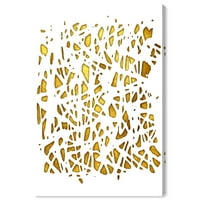 Wynwood Studio Canvas Golden Web Absztrakt Textúrák fal art vászon nyomtatott fehér fém arany 16x24