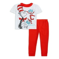 Dr. Seuss Baby & Toddler Boys Rövid Ujjú, Kényelmes Pamut Pizsama, 4 Darabos Készlet