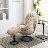 Nappali szoba akcentus szék oszmánnal, Aukfa modern forgó akcentus szék, bársonyos fekvő szék, társalgó szék lábtámasz,