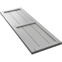 Ekena Millwork 1 2 W 90 H True Fit PVC, négy tábla keretes deszka-N-Batten redőnyök, Hailstorm szürke