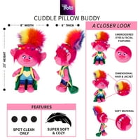Trollok gyerekek Poppy ágynemű plüss ölelés és dekoratív párna Buddy, Rózsaszín, DreamWorks