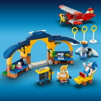 Sonic The Hedgehog Tails ' Workshop és Tornado Plane Building Toy Set, repülőgép játék szonikus figurákkal és kiegészítőkkel