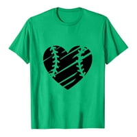 Női szív nyomtatás pólók Crewneck Rövid ujjú felsők divatos tunika mindennapi ingek színes pólók Baseball blúz Clearance