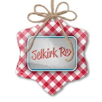 Karácsonyi dísz Selkirk Rex, macskafajta Egyesült Államok piros kockás Neonblond