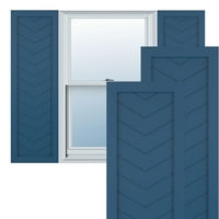 Ekena Millwork 12 W 64 H True Fit PVC egy panel Chevron modern stílusú rögzített redőnyök, Sojourn Blue