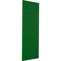 Ekena Millwork 12 W 68 H True Fit PVC Horizontális Slat keretes modern stílusú rögzített redőnyök, Viridian Green