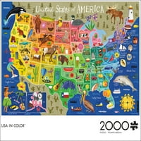 Buffalo Játékok 2000 darab USA színes egymásba Kirakós