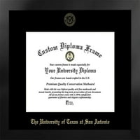 Texasi Egyetem, San Antonio 14W 11h Manhattan Fekete Egyetlen Mat arany dombornyomású diploma keret bónusz campus képekkel