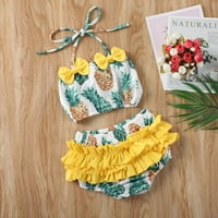Nituyy kislány fürdőruha gyerekek gyerekek aranyos nyomtatott fürdőruha Bikini szett fürdőruha fürdőruha 1-5Y