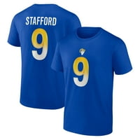 Férfi fanatikusok márkás Matthew Stafford Royal Los Angeles Rams atlétikai koordinátor póló