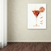 Védjegy Képzőművészet 'koktél italok üveg akvarell xi' vászon művészete, Michael Tombsett