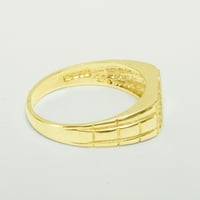 Brit készült 14K sárga arany természetes gyémánt férfi zenekar gyűrű - méret opciók-méret 11.25