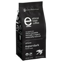 Etikus bab SuperDark francia sült tisztességes bölcses ökológiai őrölt kávé, oz táska