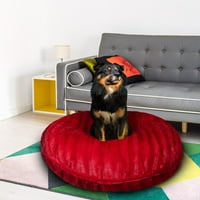 Bessie és Barnie aláírás piros robbin luxus extra plüss fau prém bagel kisállat kutya ágy