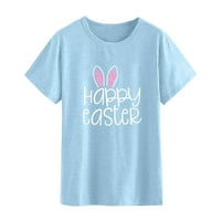 Női húsvéti ing nyúl húsvéti tojás grafikus póló Rövid ujjú vicces póló Legénység nyak kényelmes blúz húsvéti ajándék