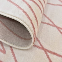Egyedi szövőszék-motívum hagyományos terület szőnyeg, off-fehér vörös, 63,6 92.4