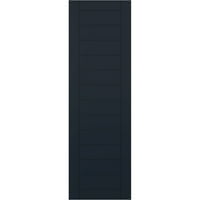 Ekena Millwork 18 W 76 H True Fit PVC vízszintes léc keretes Modern stílusú Fix Mount redőnyök, csillag nélküli éjszakai