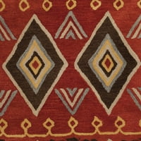 Heritage Josif Southwestern Gyapjú Terület Szőnyeg, Piros Multi, 6' 6 ' Kerek