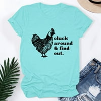 Aayomet nyári felsők nőknek aranyos Cluck grafikus Női póló Rövid ujjú ingek nőknek, 3XL