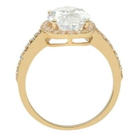 4. ct ovális vágás valódi tenyésztett gyémánt VS1-VS I-J 14k sárga Halo arany ígéret esküvői nyilatkozat eljegyzési