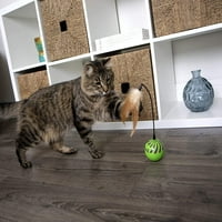 SmartyKat Feather Whirl Electronic Motion Wand játékok macskáknak és cicáknak, extra pálcákat tartalmaz, fonás , akkumulátoros,