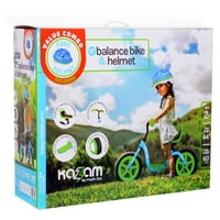Kazam 12 Gyermek egyensúlyi kerékpár és sisak, zöld kék
