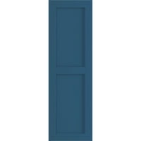 Ekena Millwork 12 W 42 H True Fit PVC Két egyenlő sík paneles redőny, Logourn Blue