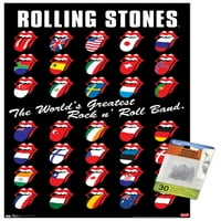 Rolling Stones-rácsos fali poszter Nyomócsapokkal, 14.725 22.375