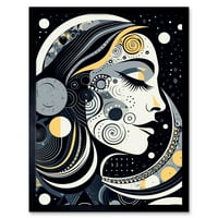 Igazodik az univerzum Boho újhold istennő Anyatermészet Sky minták Art Print keretes poszter fali dekoráció