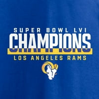 Férfi fanatikusok márkás Royal Los Angeles Rams Super Bowl LVI Bajnokok kiütéses függőleges póló